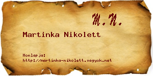 Martinka Nikolett névjegykártya