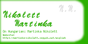 nikolett martinka business card